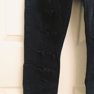 Topshop black skinny distressed jeans